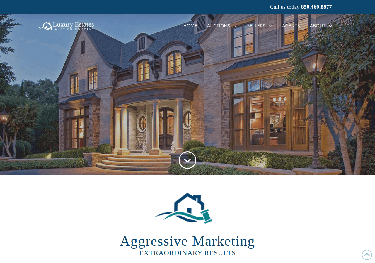 Screenshot of luxuryestatesauctioncompany.com