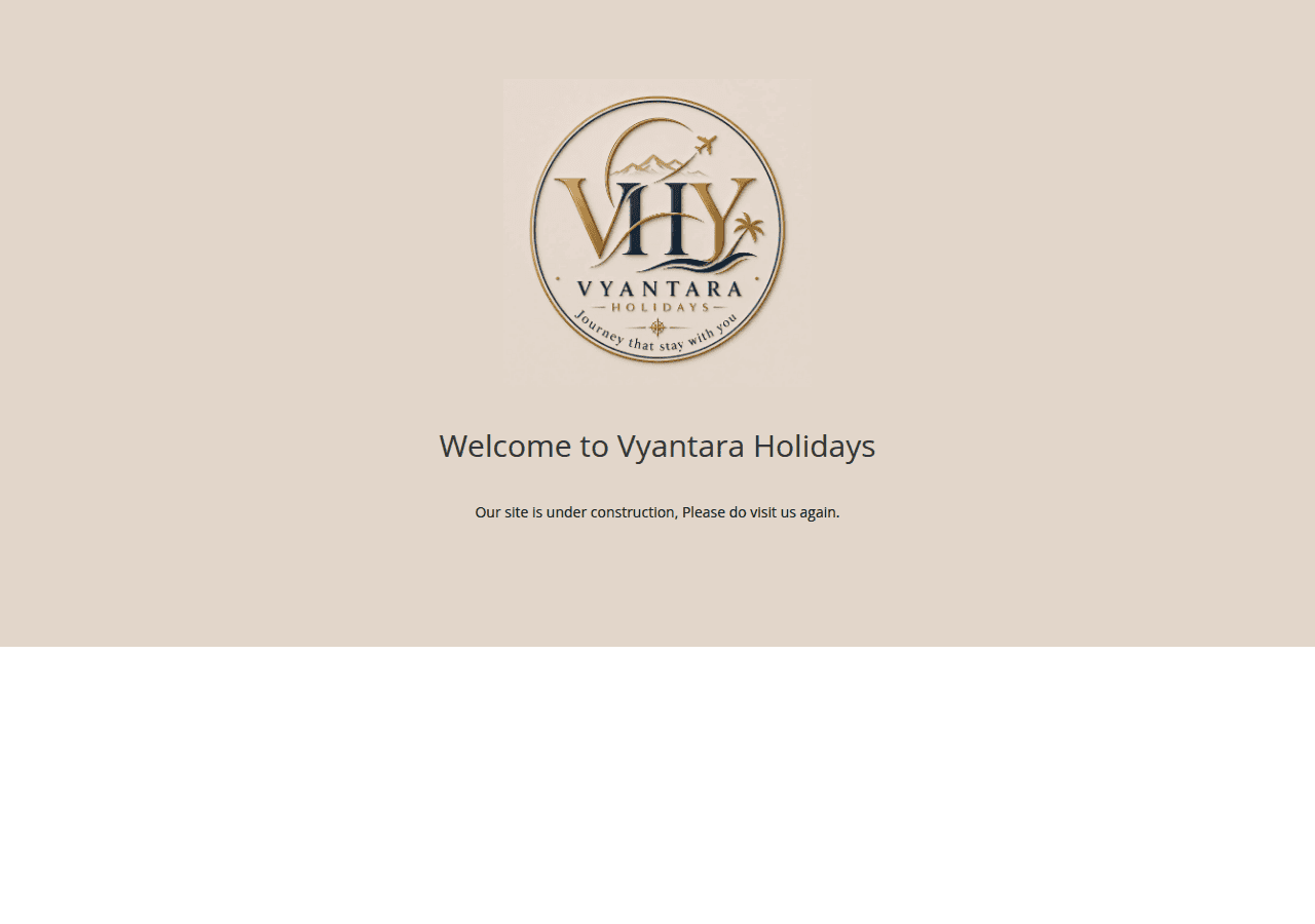 Screenshot of vyantaraholidays.com
