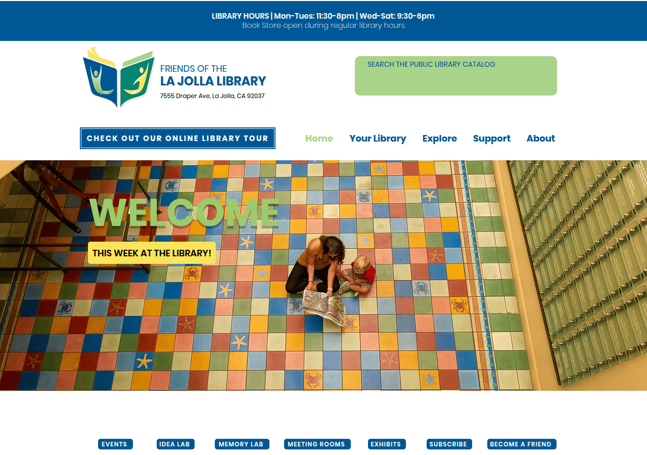 Screenshot of lajollalibrary.org