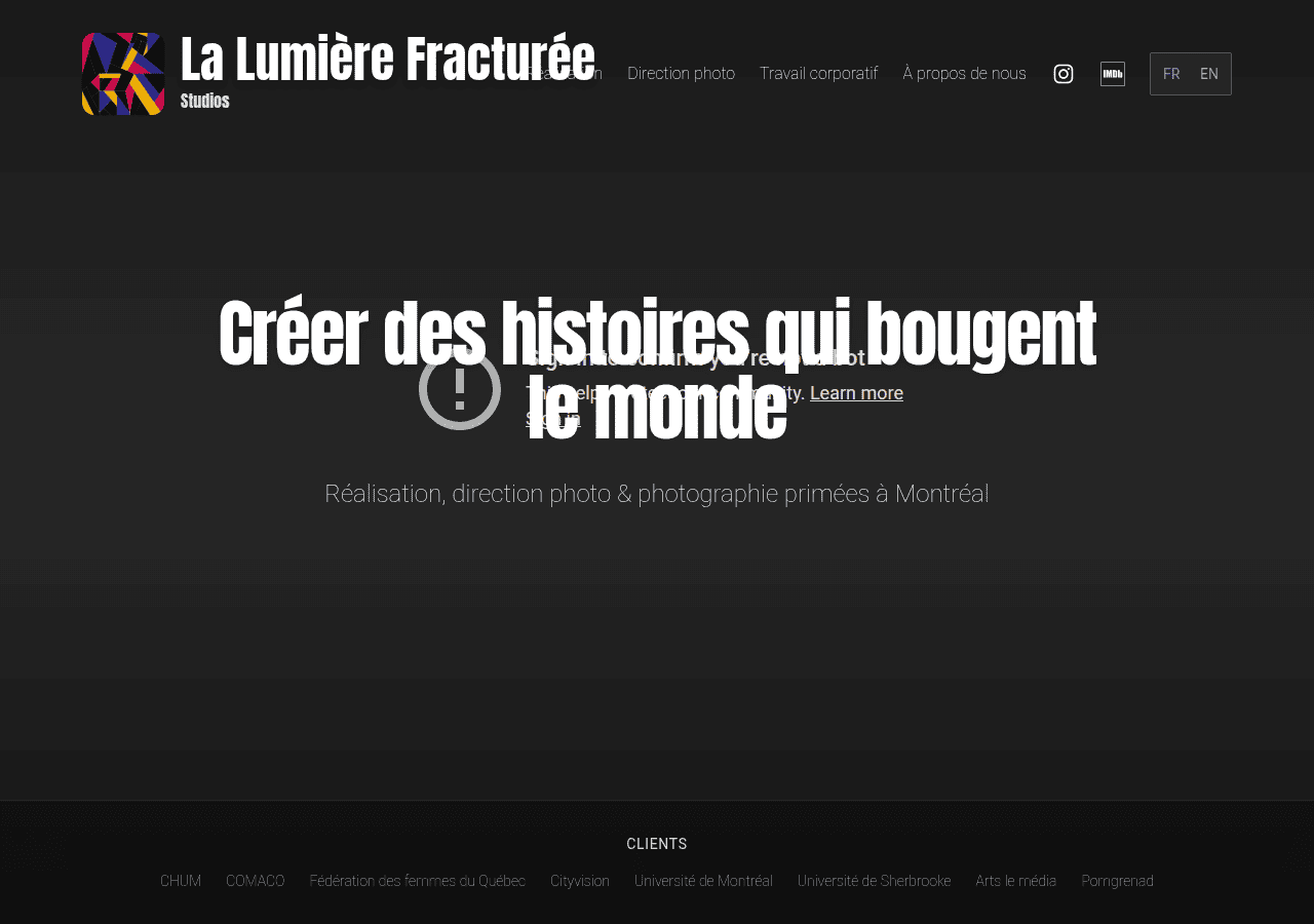 Screenshot of fracturedlights.com