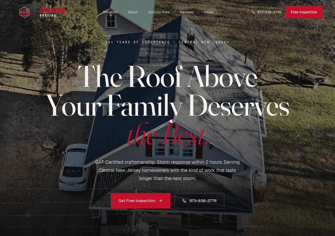 Screenshot of spartanroofing-nj.com