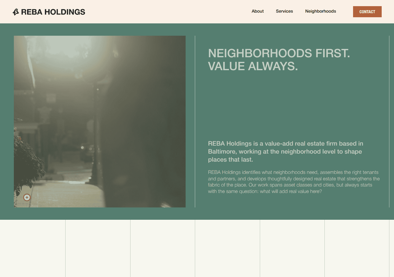 Screenshot of rebaholdings.com