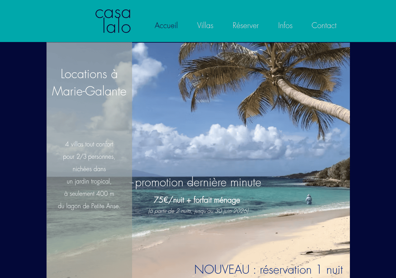 Screenshot of casalalo-mariegalante.com