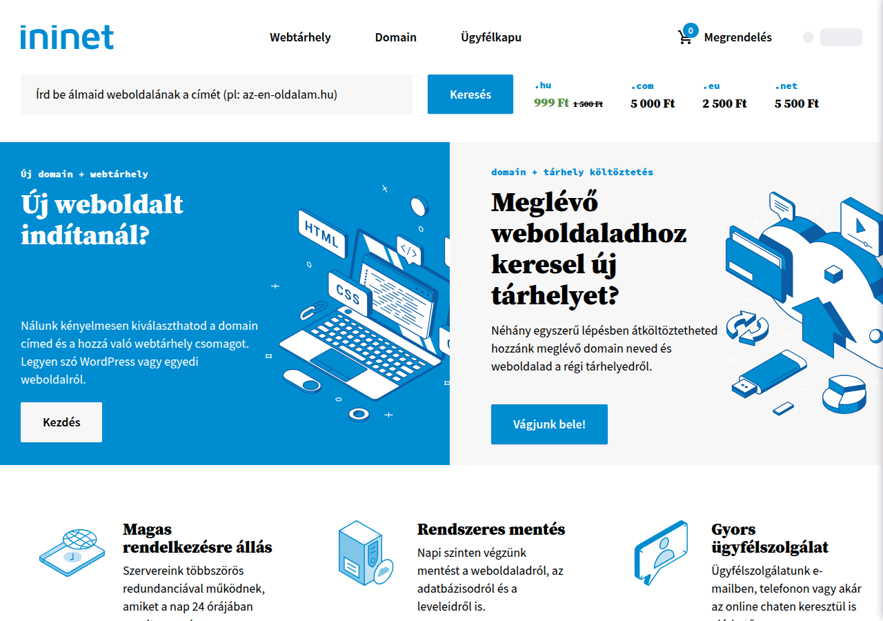 Screenshot of ininet.hu