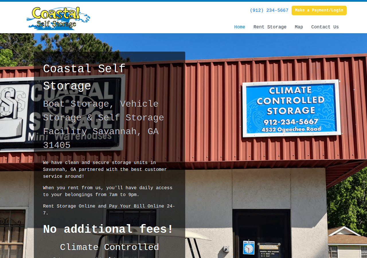 Screenshot of coastalselfstorageinc.com