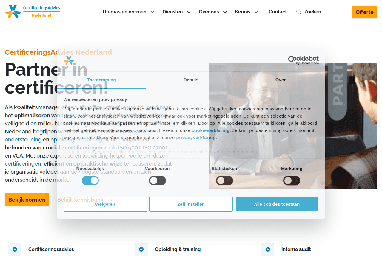 Screenshot of certificeringsadvies.nl