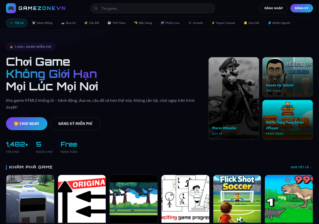 Screenshot of gamezonevn.online