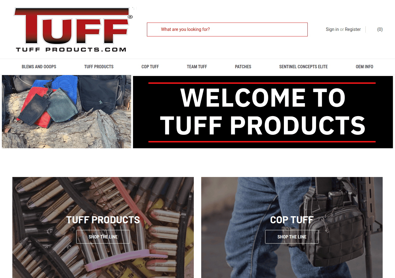 Screenshot of tuffproducts.com