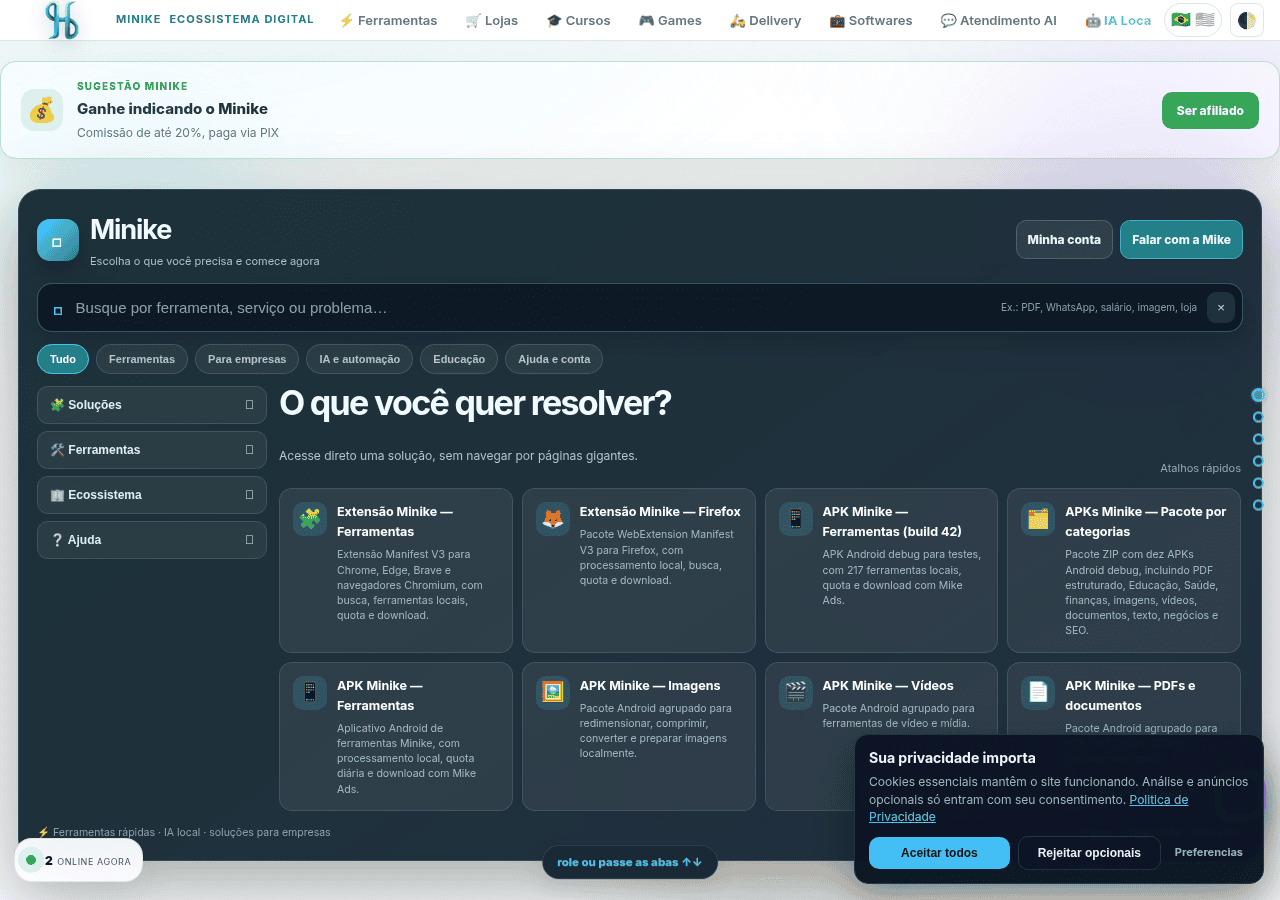 Screenshot of minike.com.br