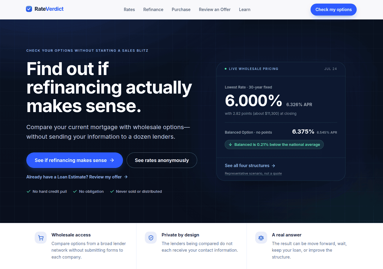 Screenshot of rateverdict.com