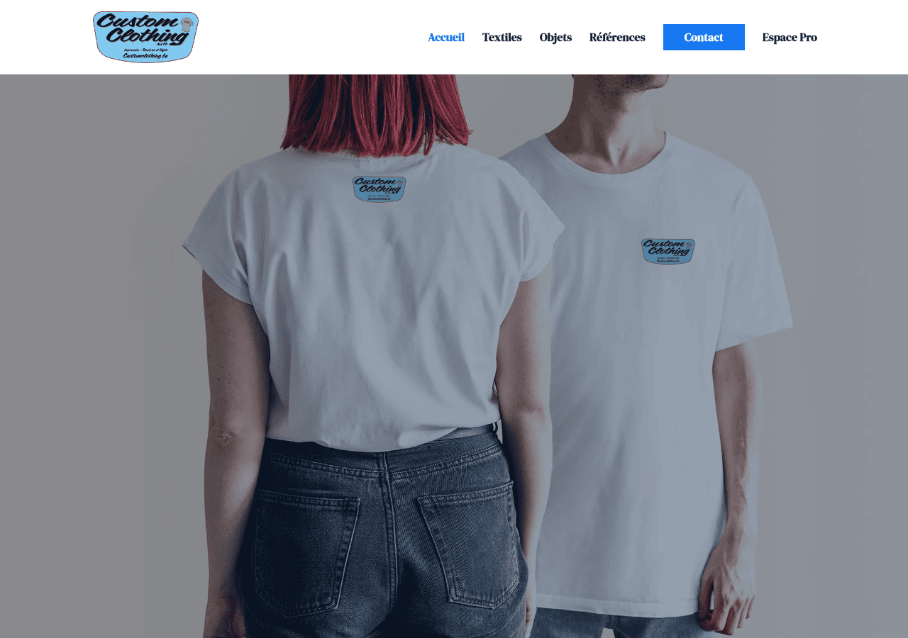 Screenshot of customclothing.be