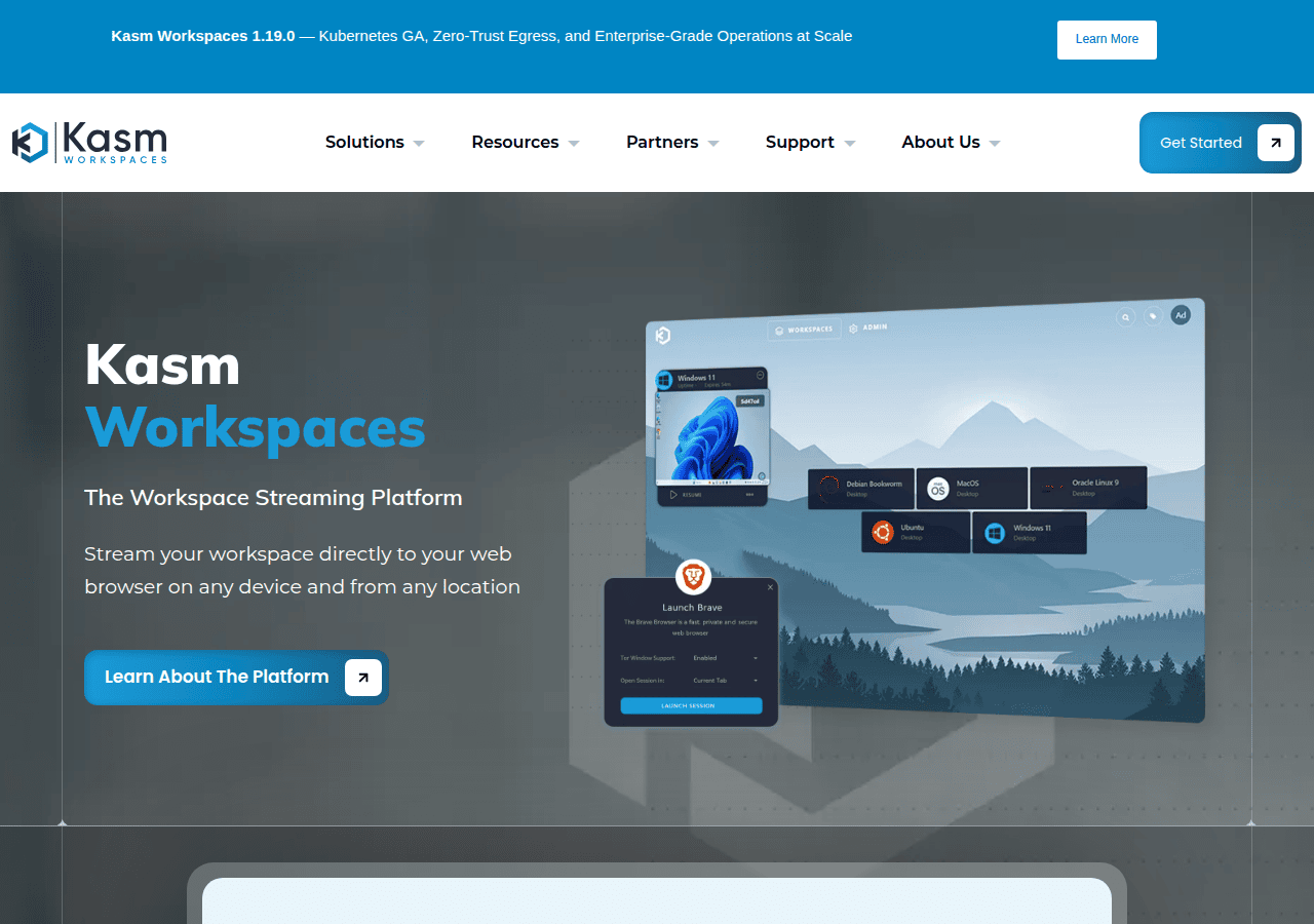 Screenshot of kasm.com