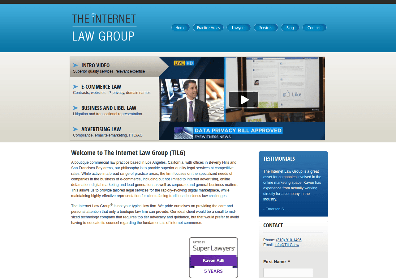 Screenshot of internetlawgroup.com