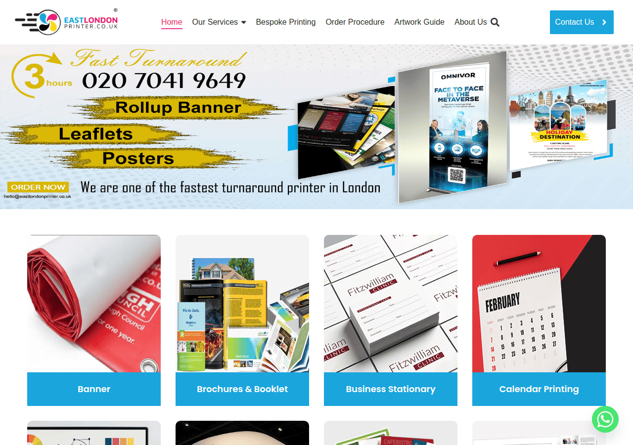 Screenshot of eastlondonprinter.co.uk