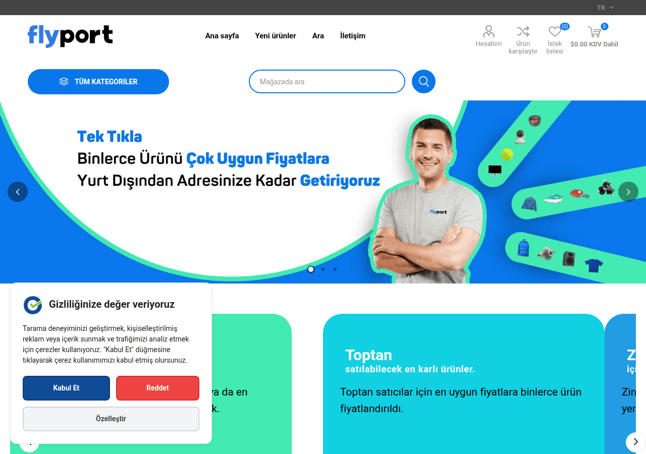 Screenshot of flyport.com.tr