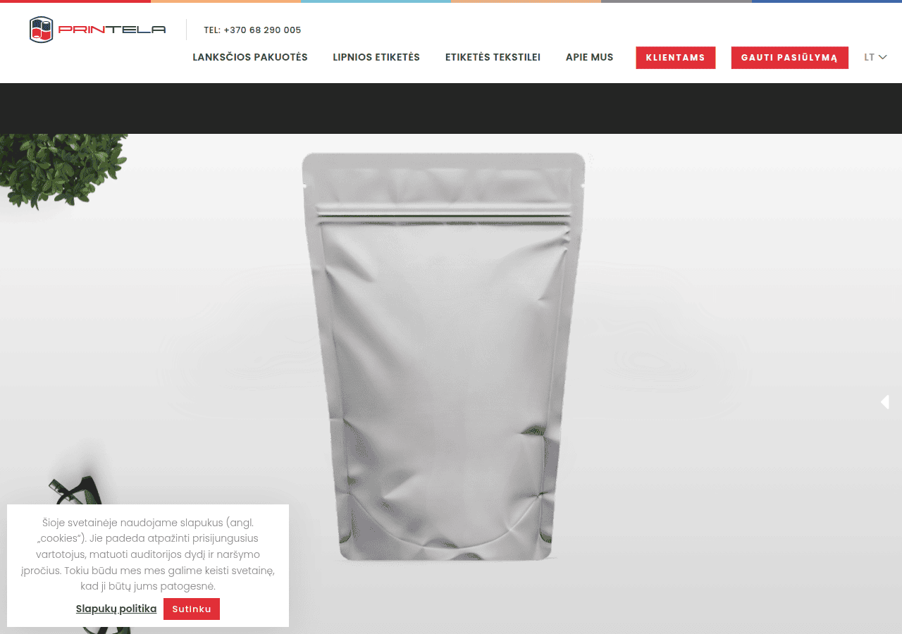 Screenshot of printela.lt