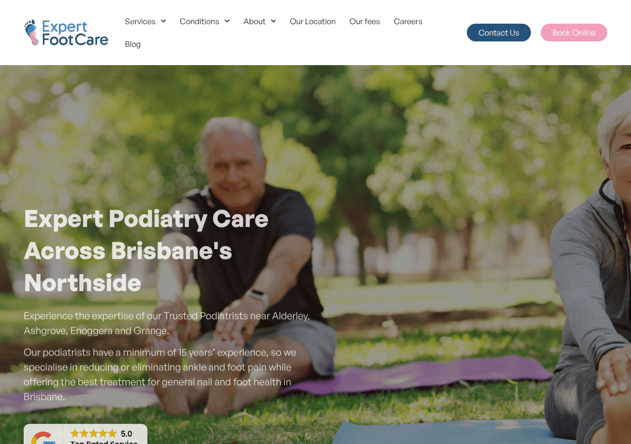 Screenshot of expertfootcare.com.au