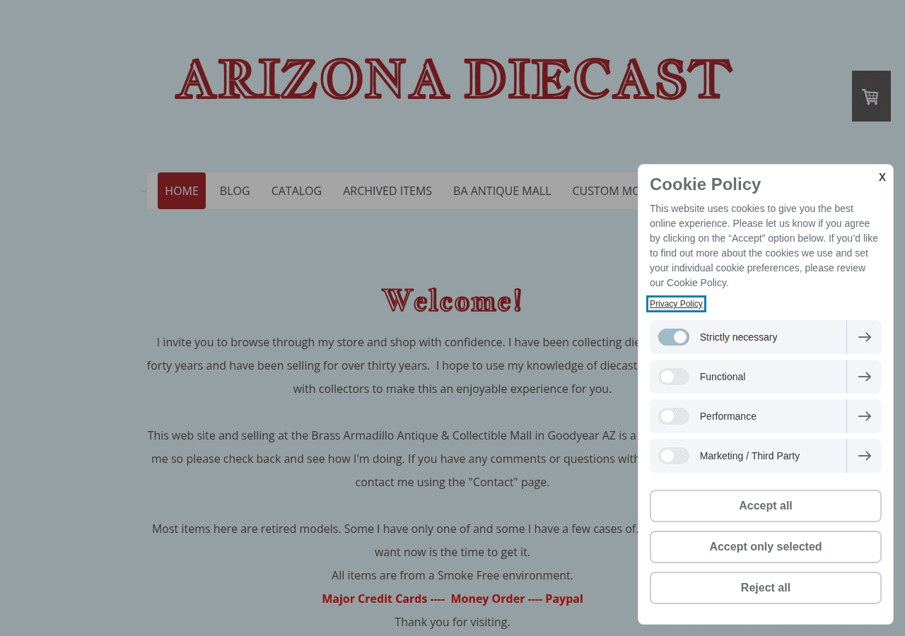 Screenshot of aztomsdiecast.com