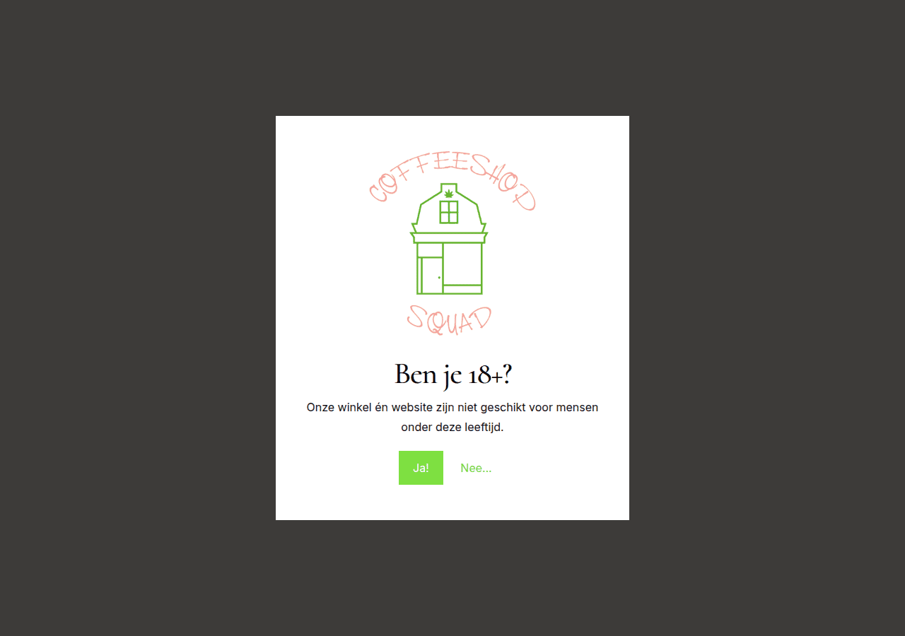 Screenshot of coffeeshopthesquad.nl