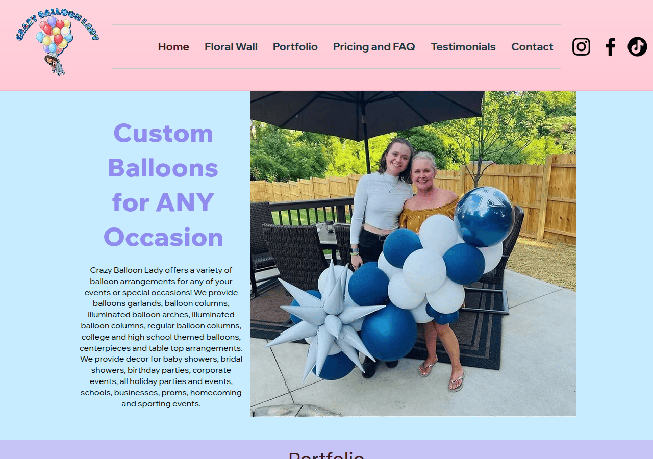 Screenshot of crazyballoonlady.net