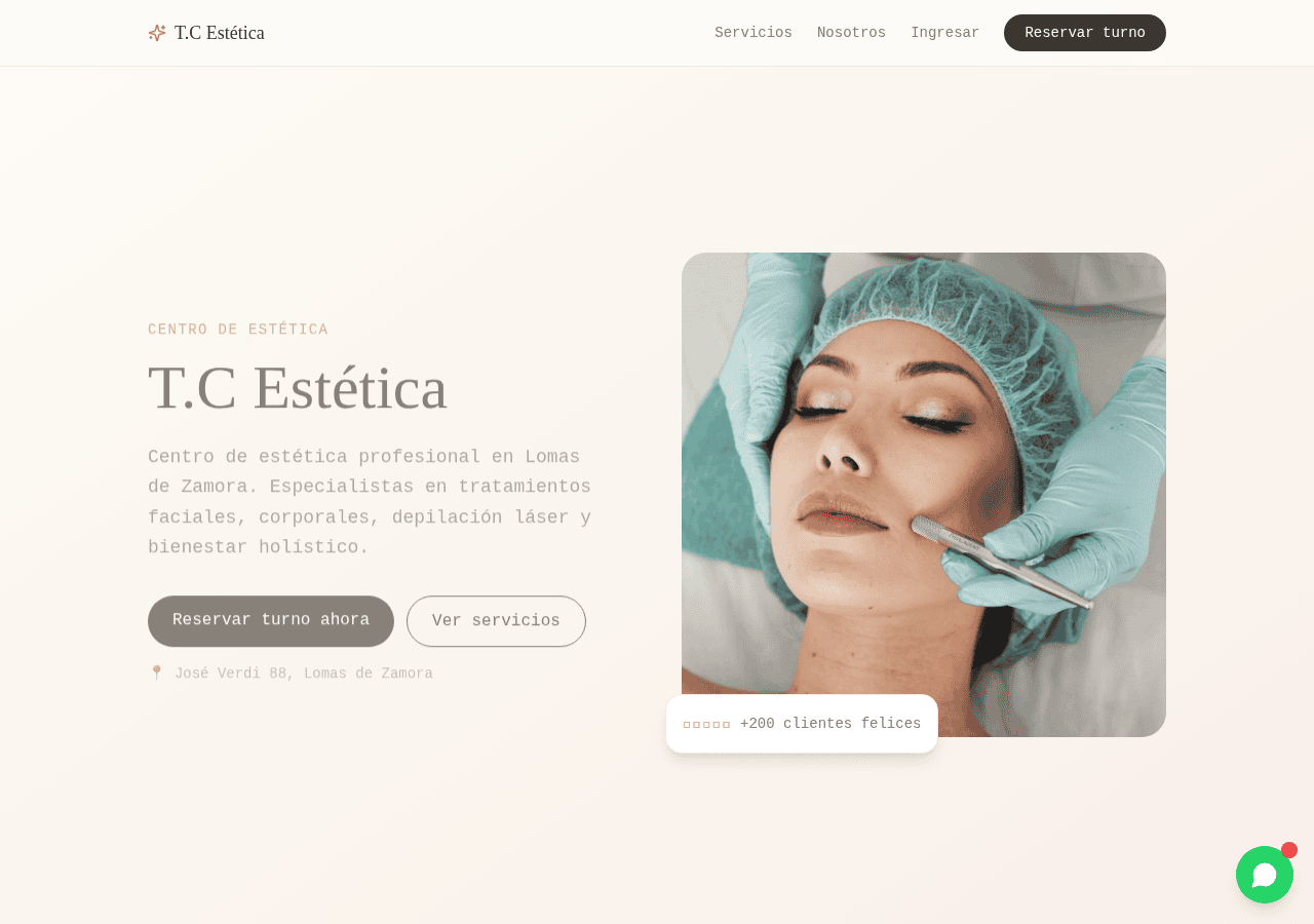 Screenshot of tcestetica.com.ar