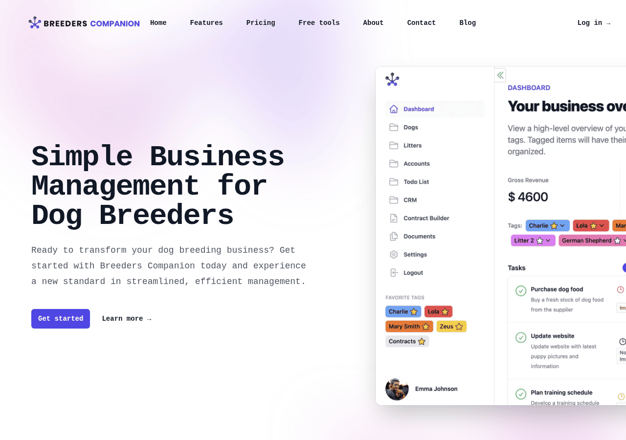 Screenshot of breederscompanion.com