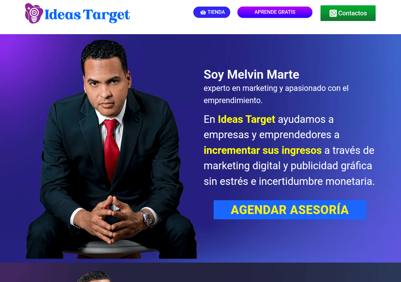 Screenshot of ideastarget.com