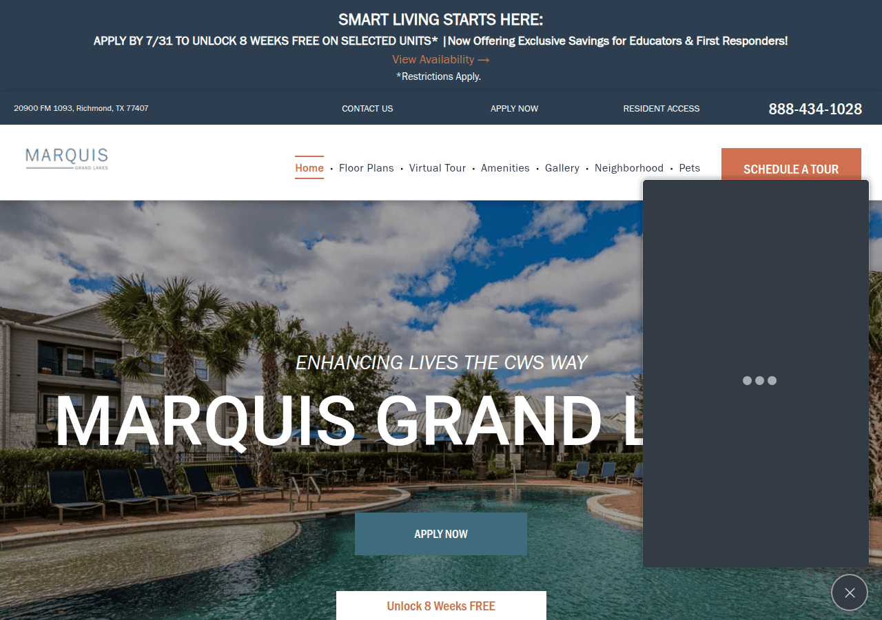 Screenshot of marquisgrandlakes.com