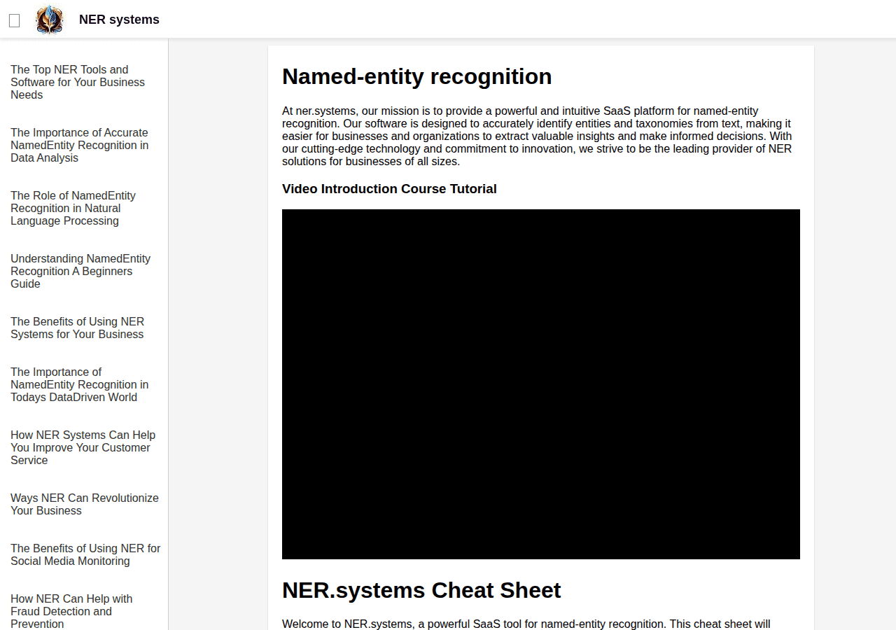 Screenshot of ner.systems