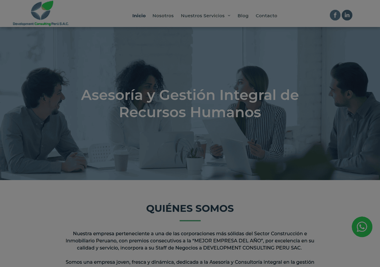 Screenshot of developmentconsultingperu.com