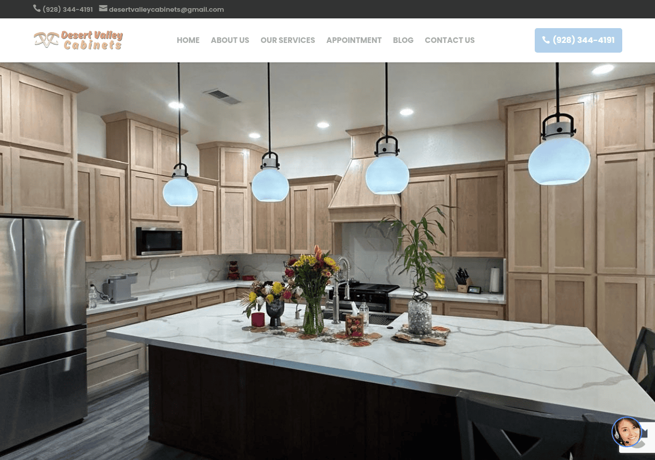 Screenshot of desertvalleycabinetsllc.com