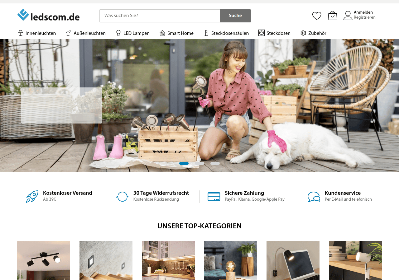 Screenshot of leds-com.de