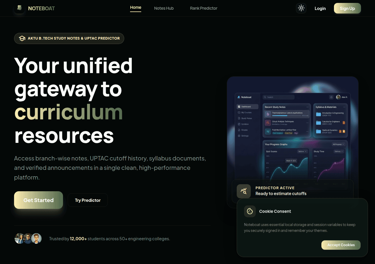 Screenshot of noteboat.store