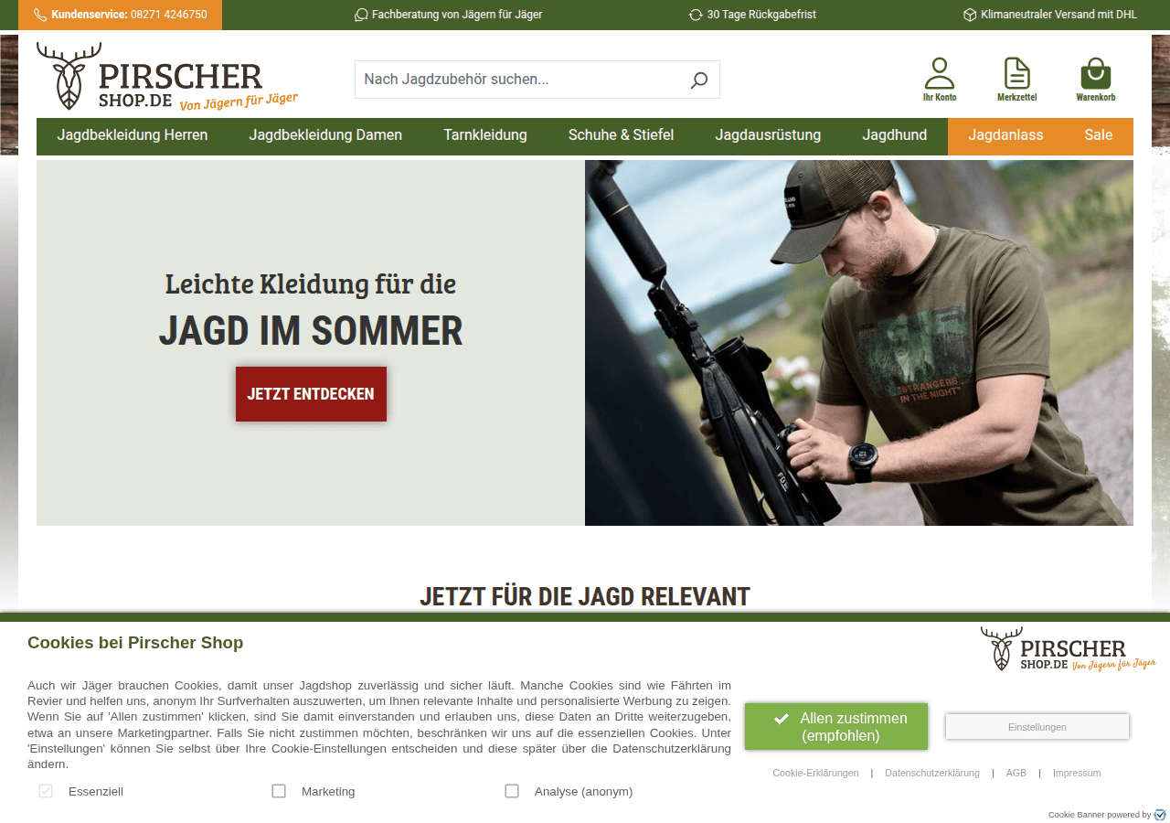 Screenshot of pirschershop.de