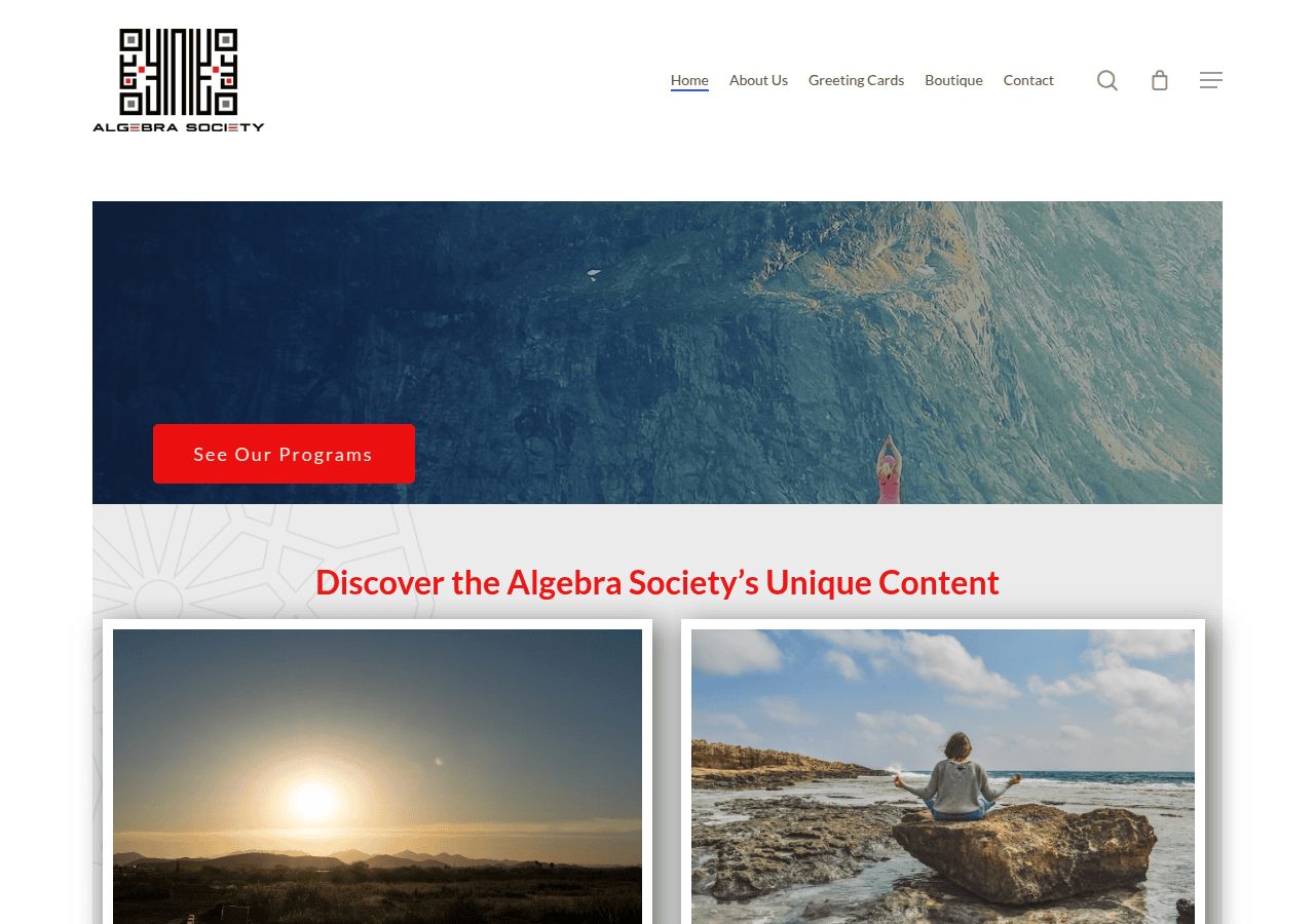 Screenshot of algebrasociety.org