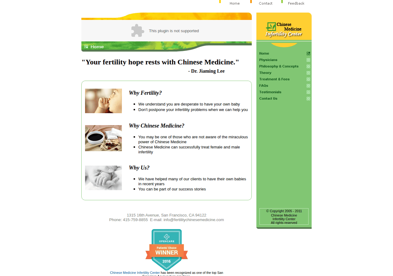 Screenshot of fertilitychinesemedicine.com