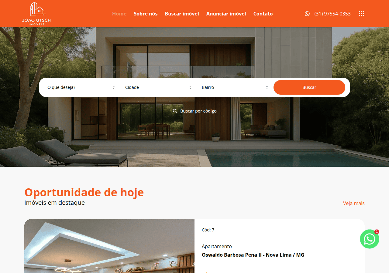 Screenshot of joaoutschimoveis.com.br