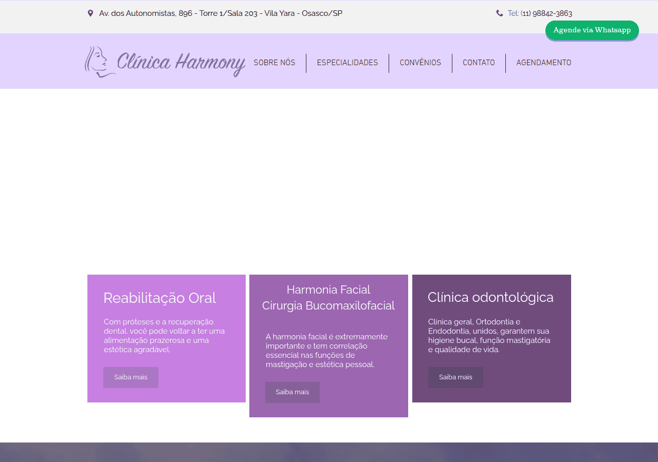 Screenshot of clinicaharmony.com.br