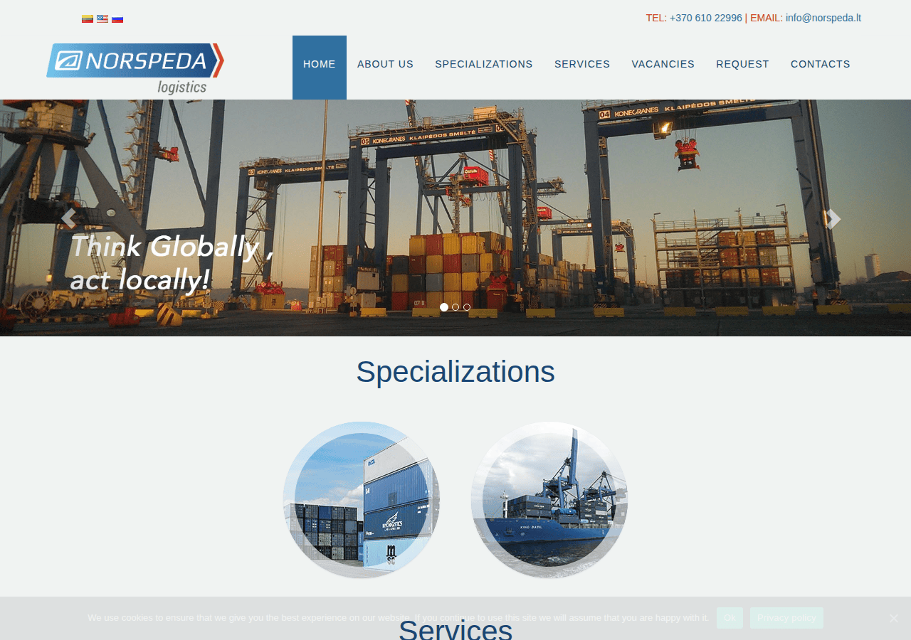 Screenshot of norspeda.lt