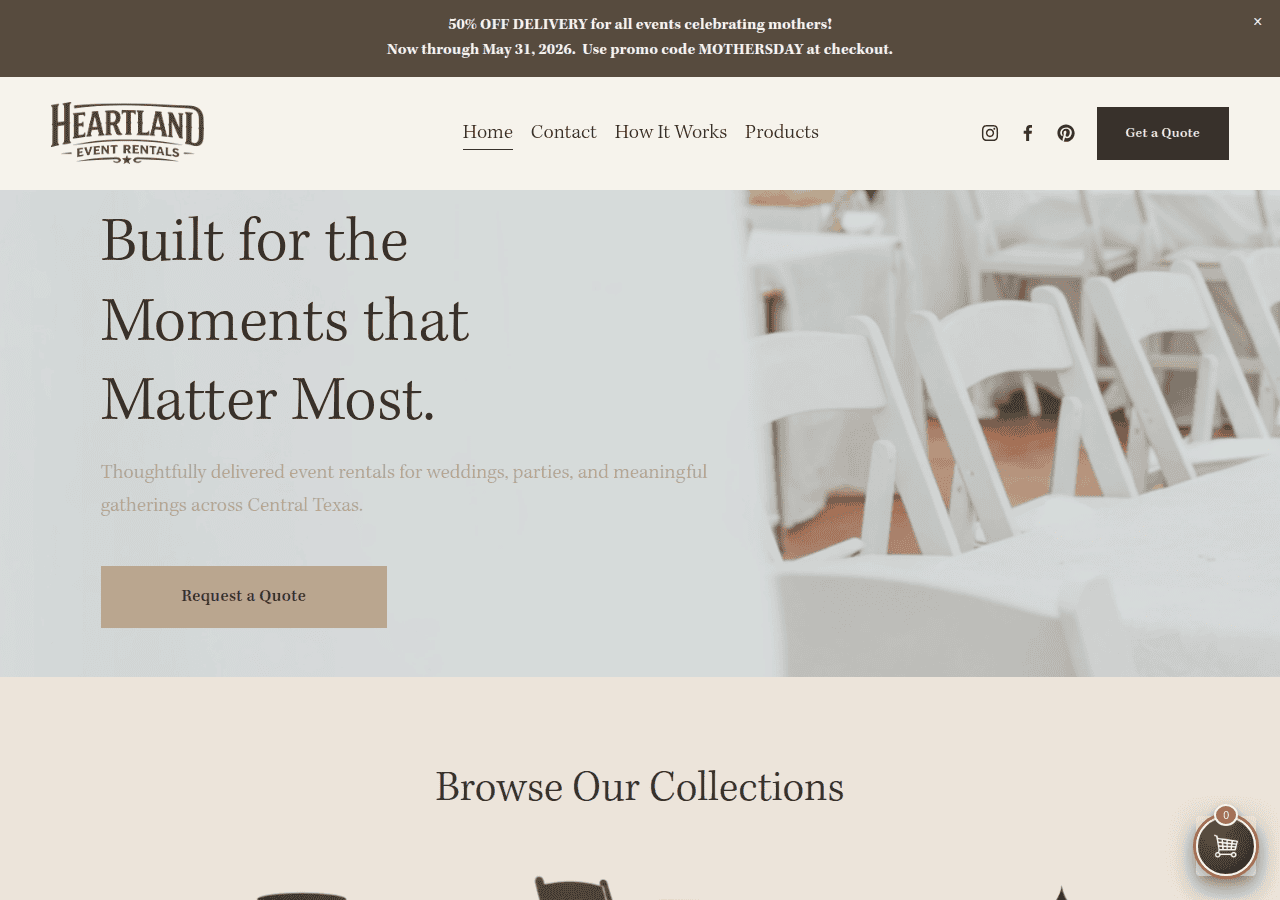 Screenshot of roundrockeventrentals.com