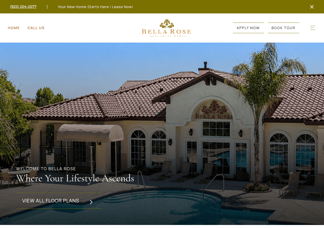 Screenshot of bellaroseapts.com