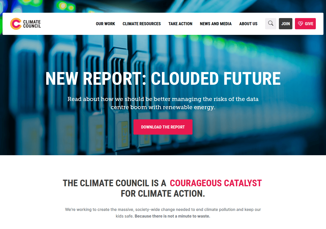 Screenshot of climatecouncil.org.au