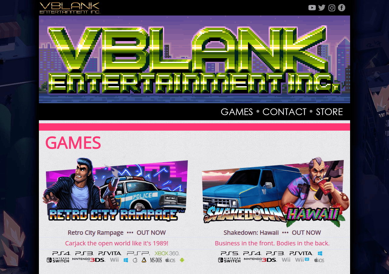 Screenshot of vblank.com