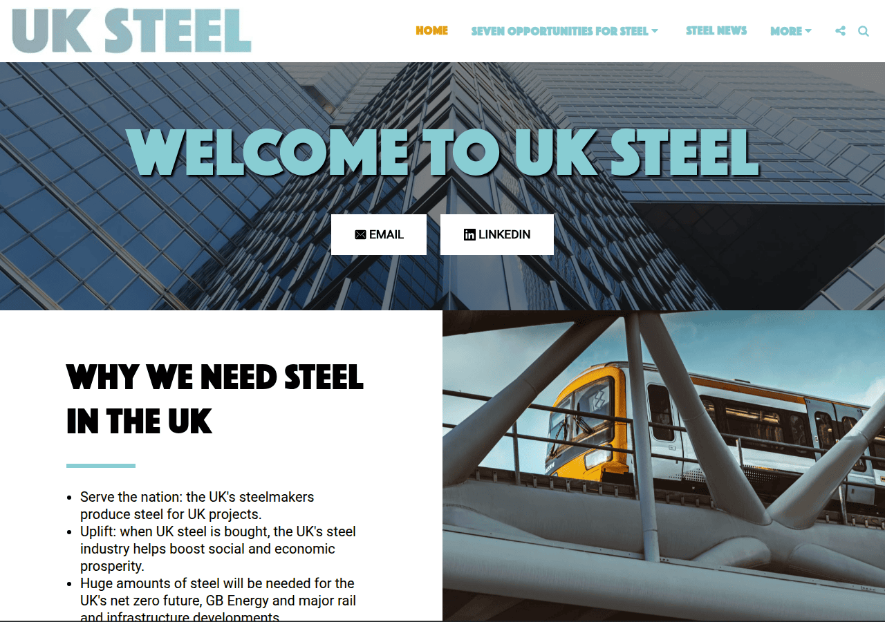 Screenshot of uksteel.org
