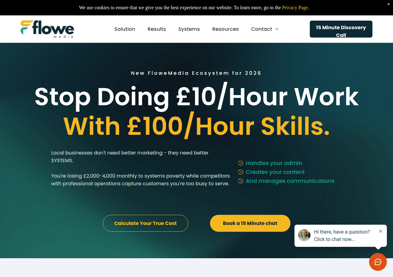 Screenshot of flowemedia.com