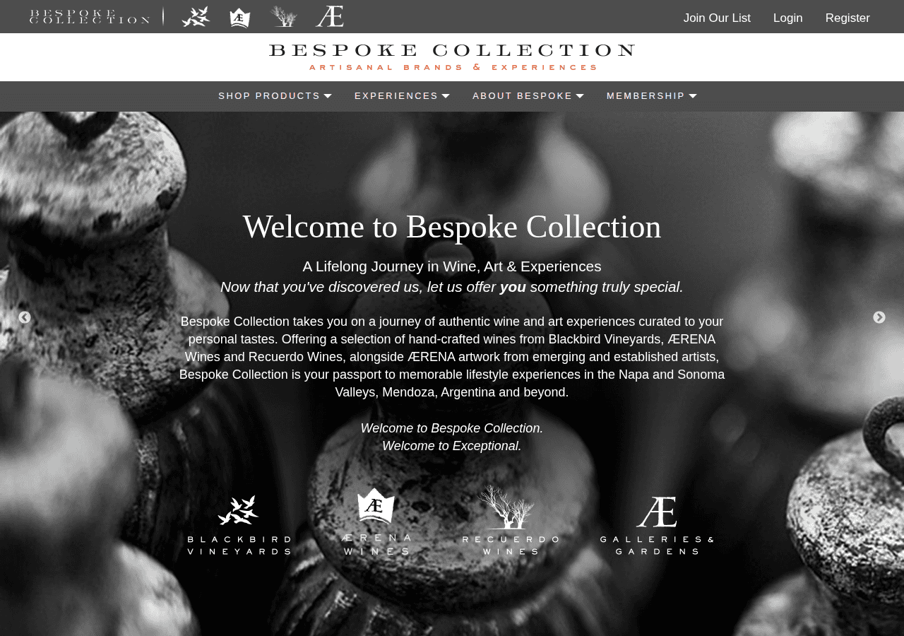 Screenshot of bespokecollection.com