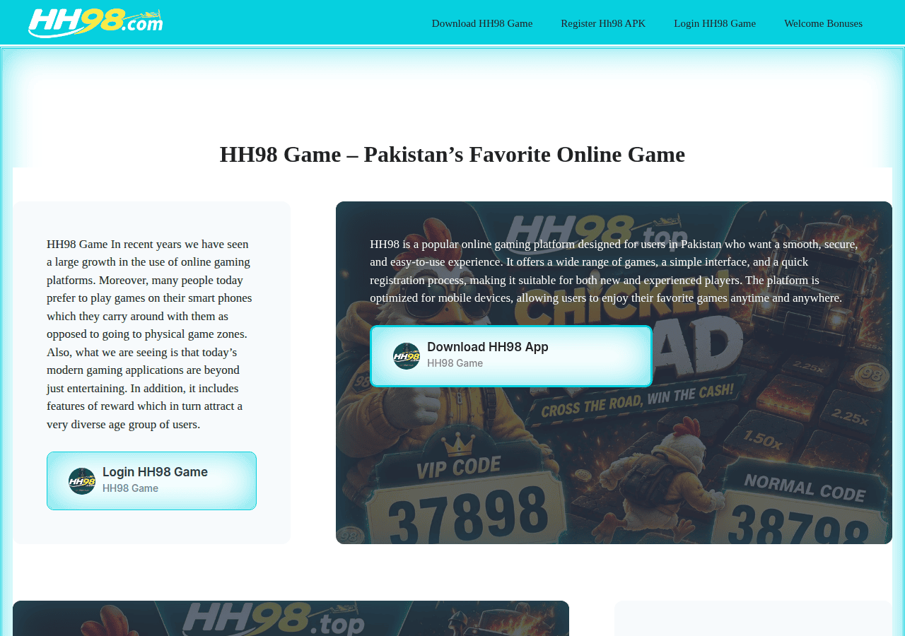 Screenshot of hh-98game.pk