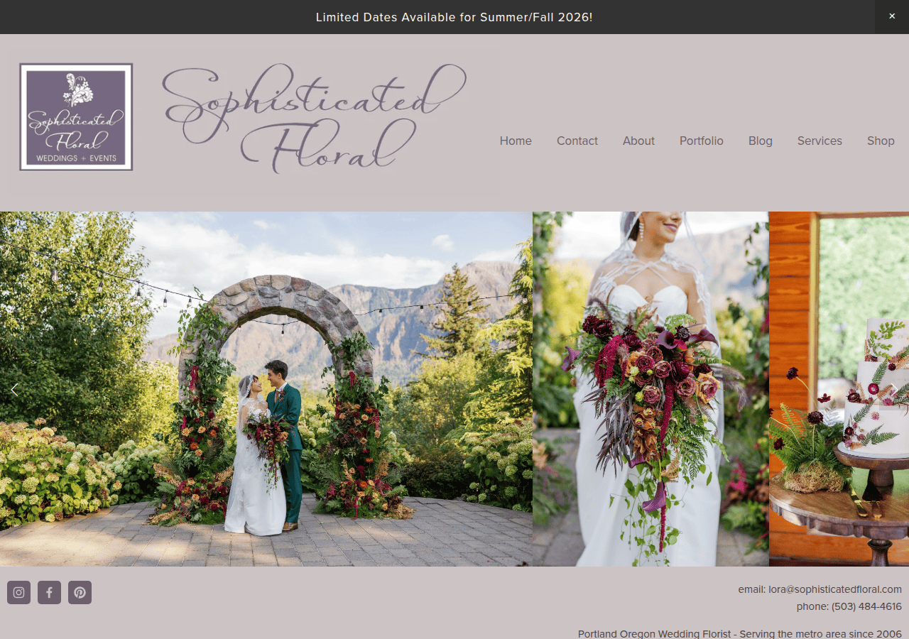 Screenshot of sophisticatedfloral.com