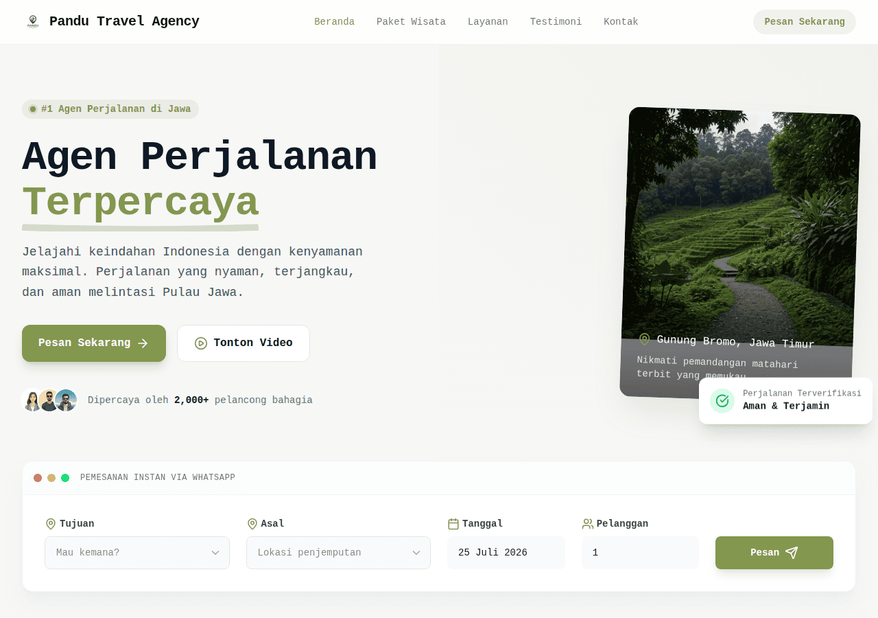 Screenshot of pandutravelagency.com