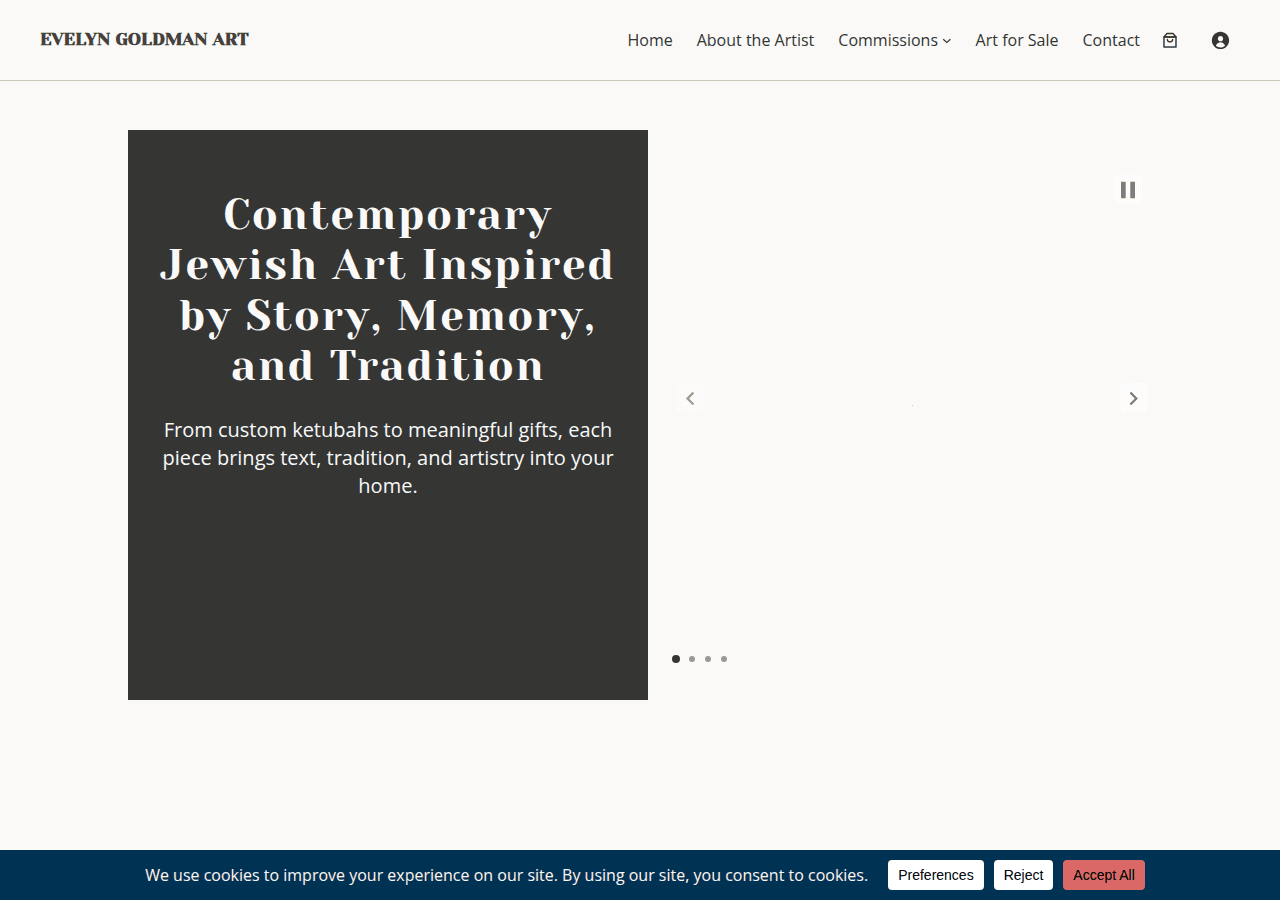 Screenshot of evelyngoldmanart.com